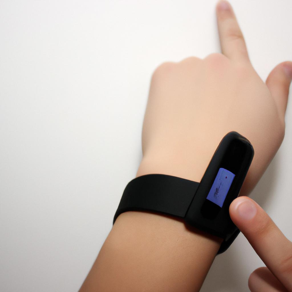 Person using wearable health device