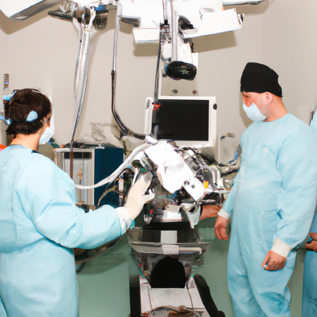 Person performing robotic surgery procedure